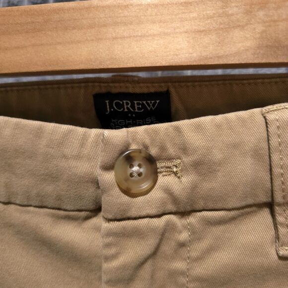 JCrew HighRise Khaki Pants Slacks 32x28 Sz4 Girlfriend Chino Stretch Comfort Tan - Picture 5 of 15